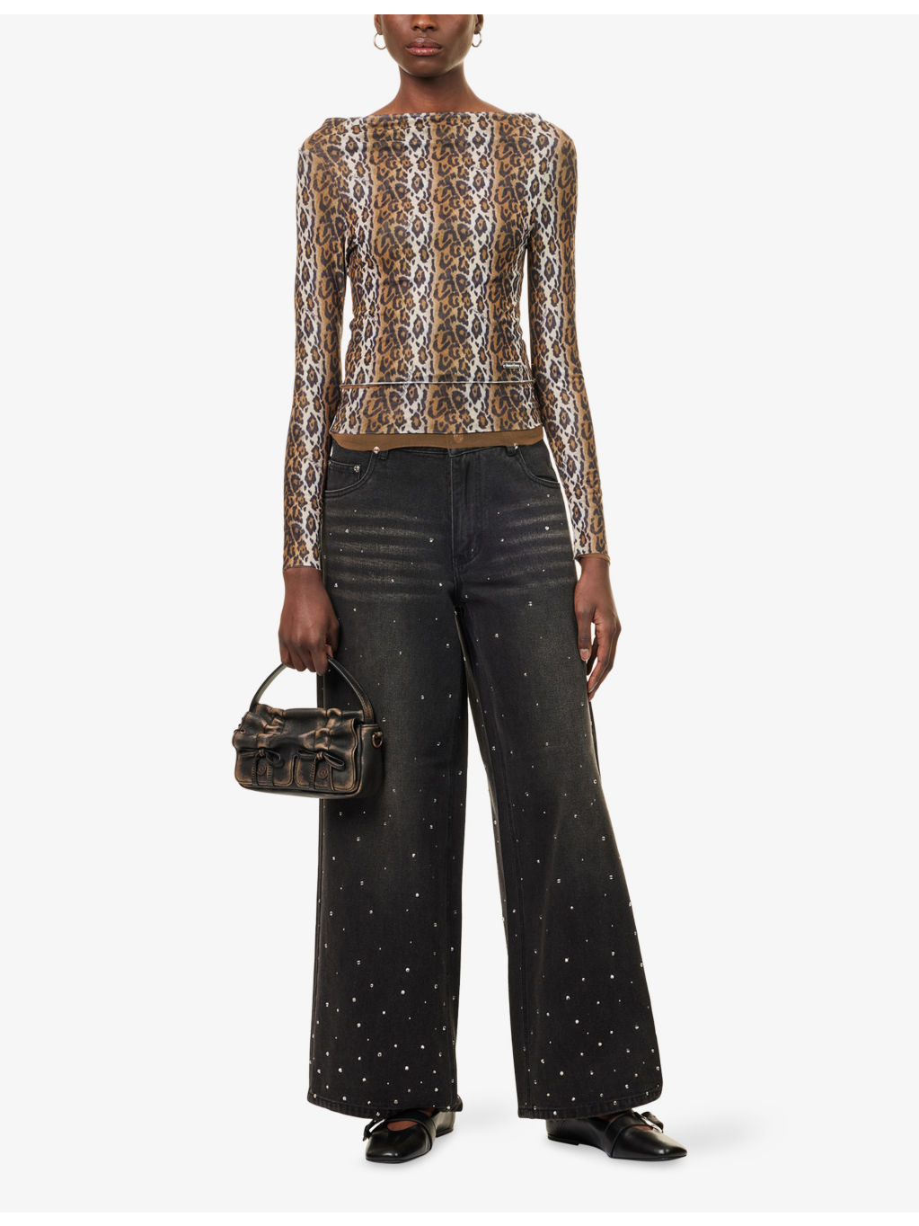 Leopard Multilayered Stretch-Woven Top - 2