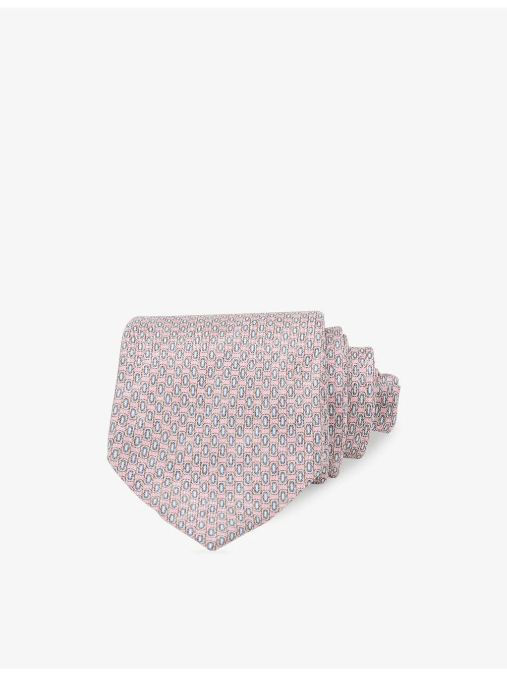 Emilio Geometric-Print Silk Tie - 1