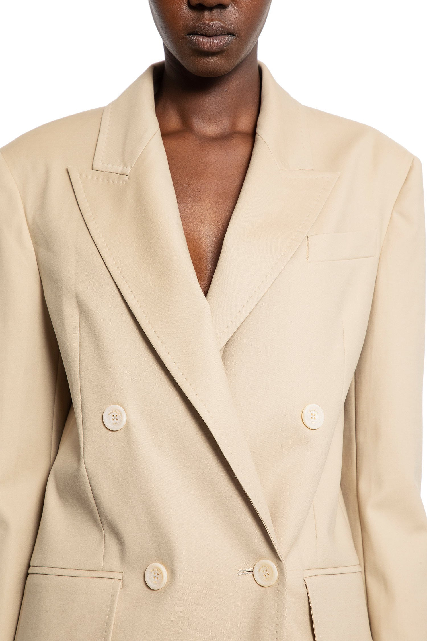 Double-breasted Blazer In Stretch Canvas - 4