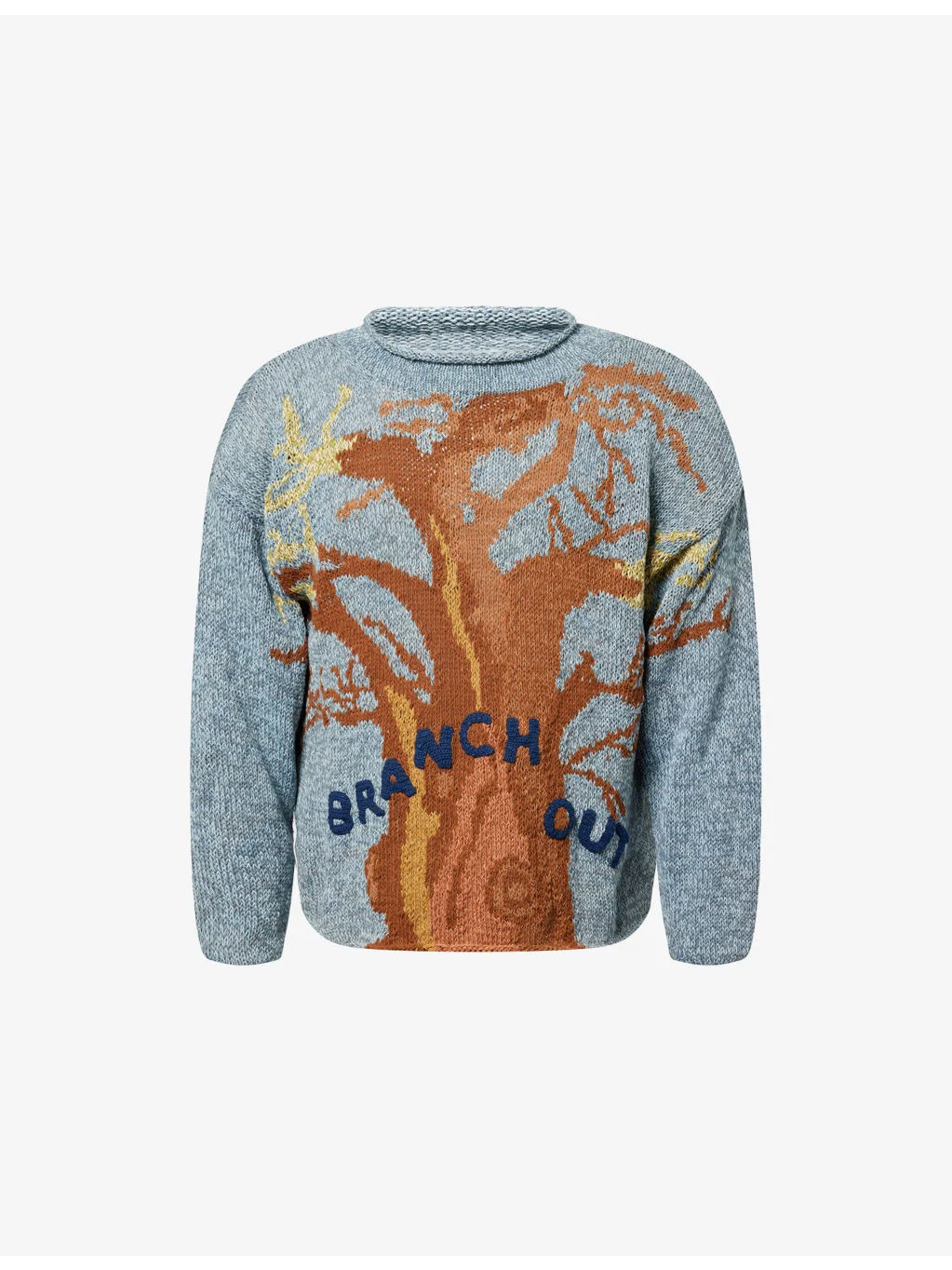 Branch-Out Long-Sleeve Hand-Knitted Jumper - 1