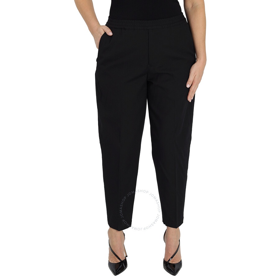 Emporio Armani Ladies Black Casual Cotton Stretch Trousers - 4