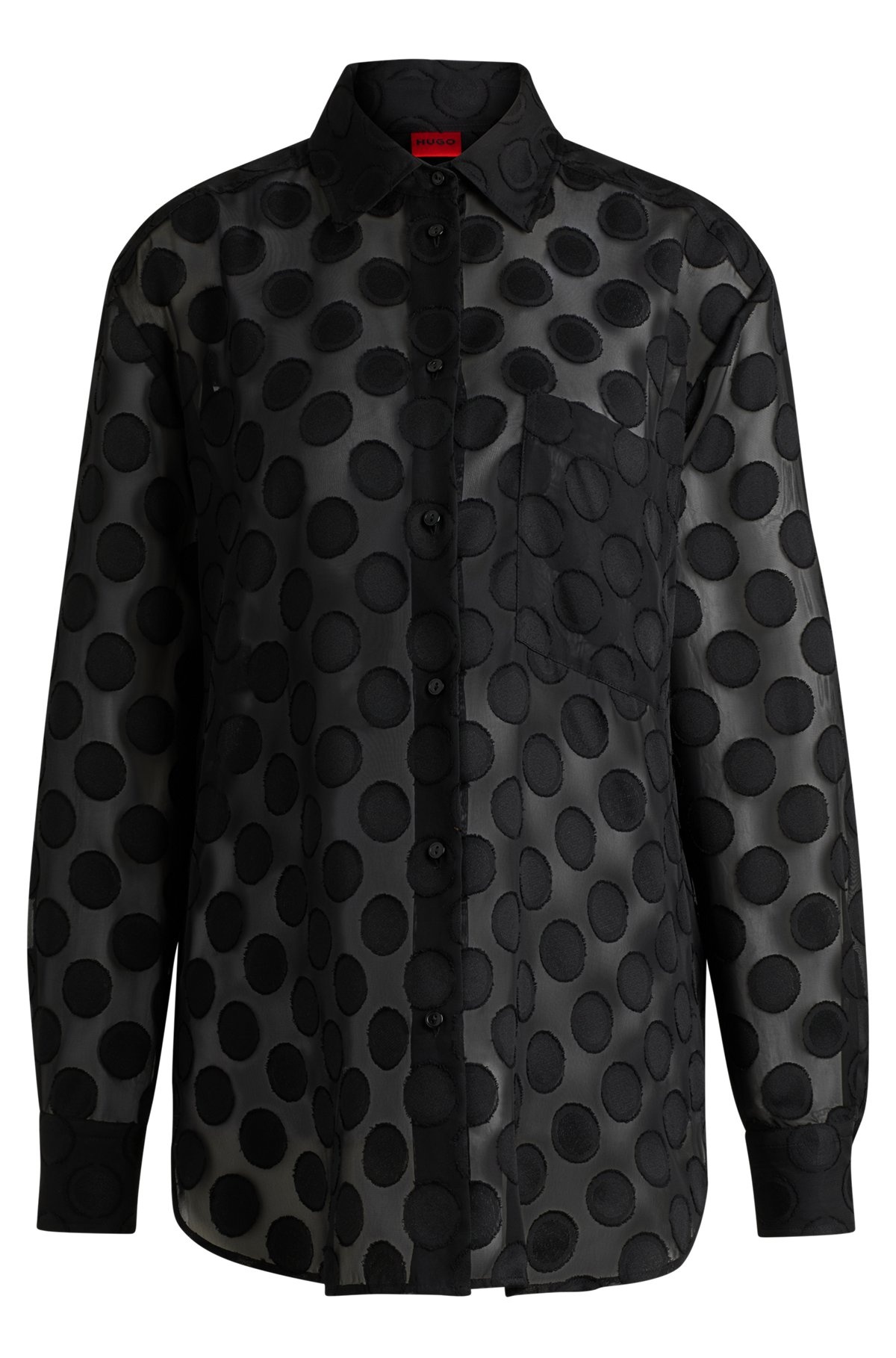 OVERSIZE-FIT BLOUSE WITH POLKA-DOT PATTERN - 1