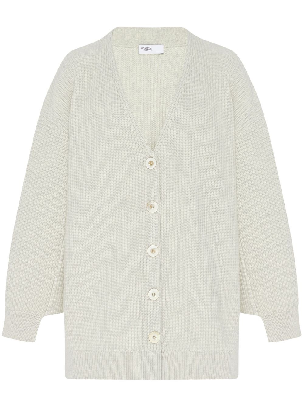 ribbed panelled cardigan - 1