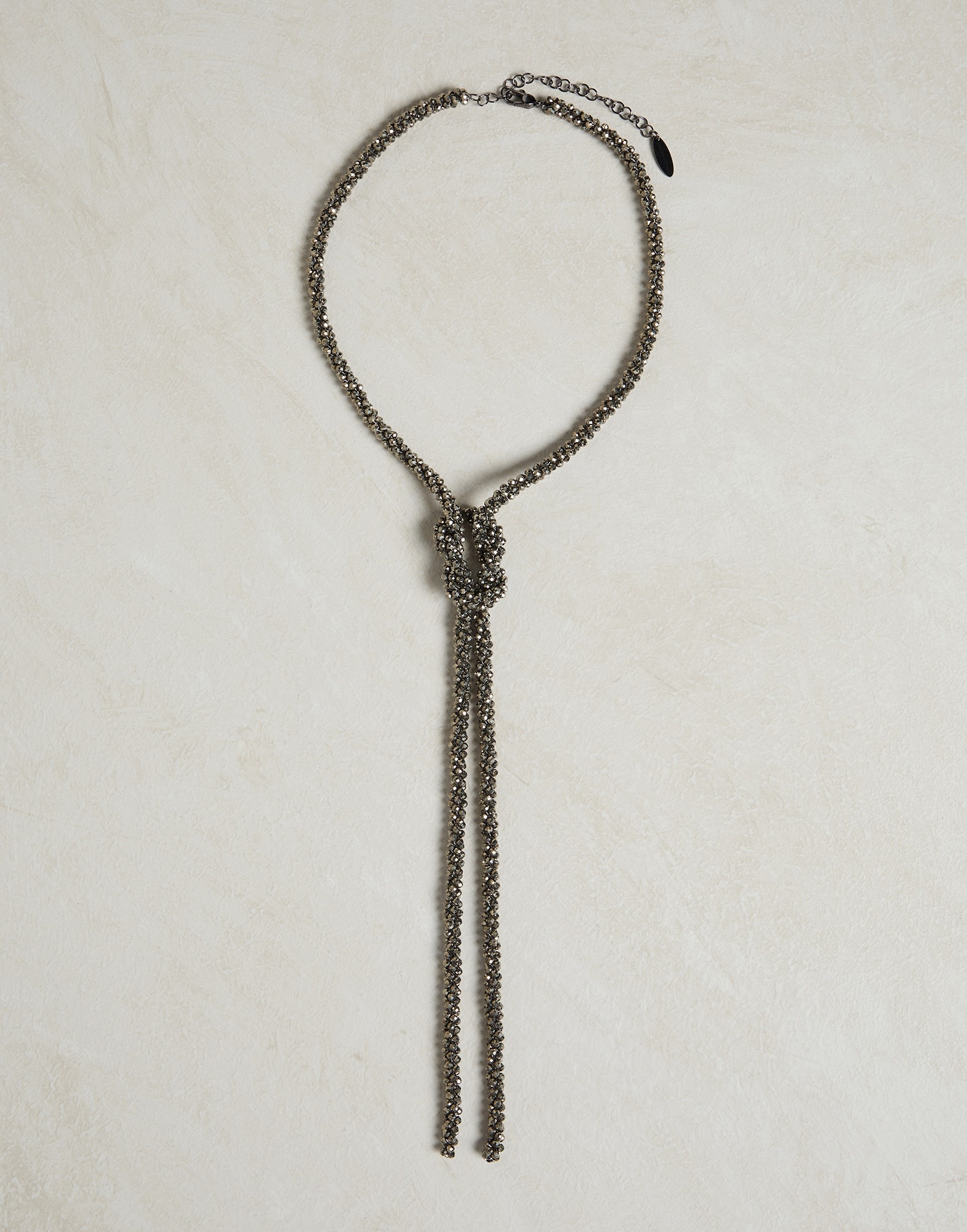 Pyrite tie necklace - 1