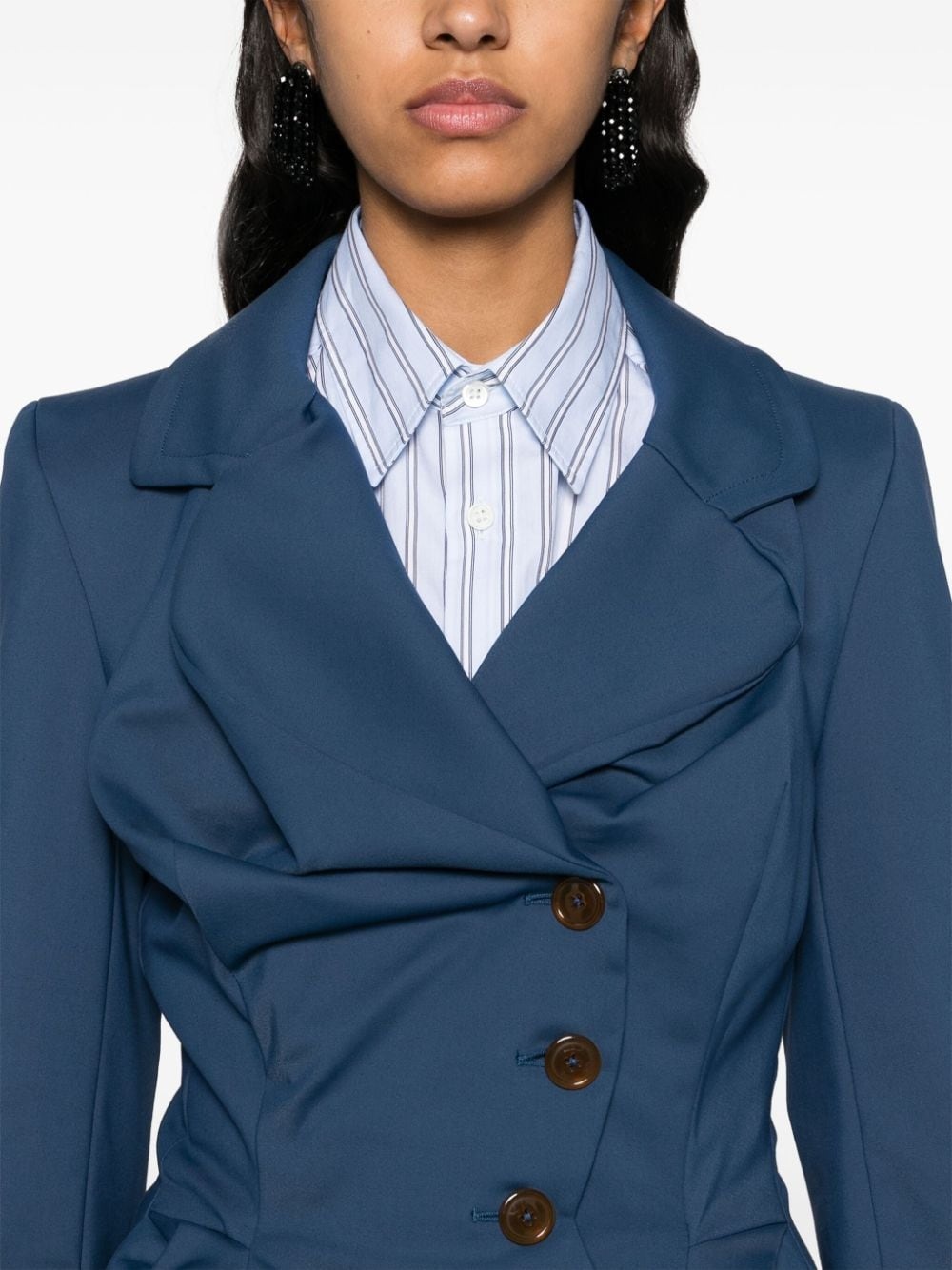 gathered asymmetric blazer - 5