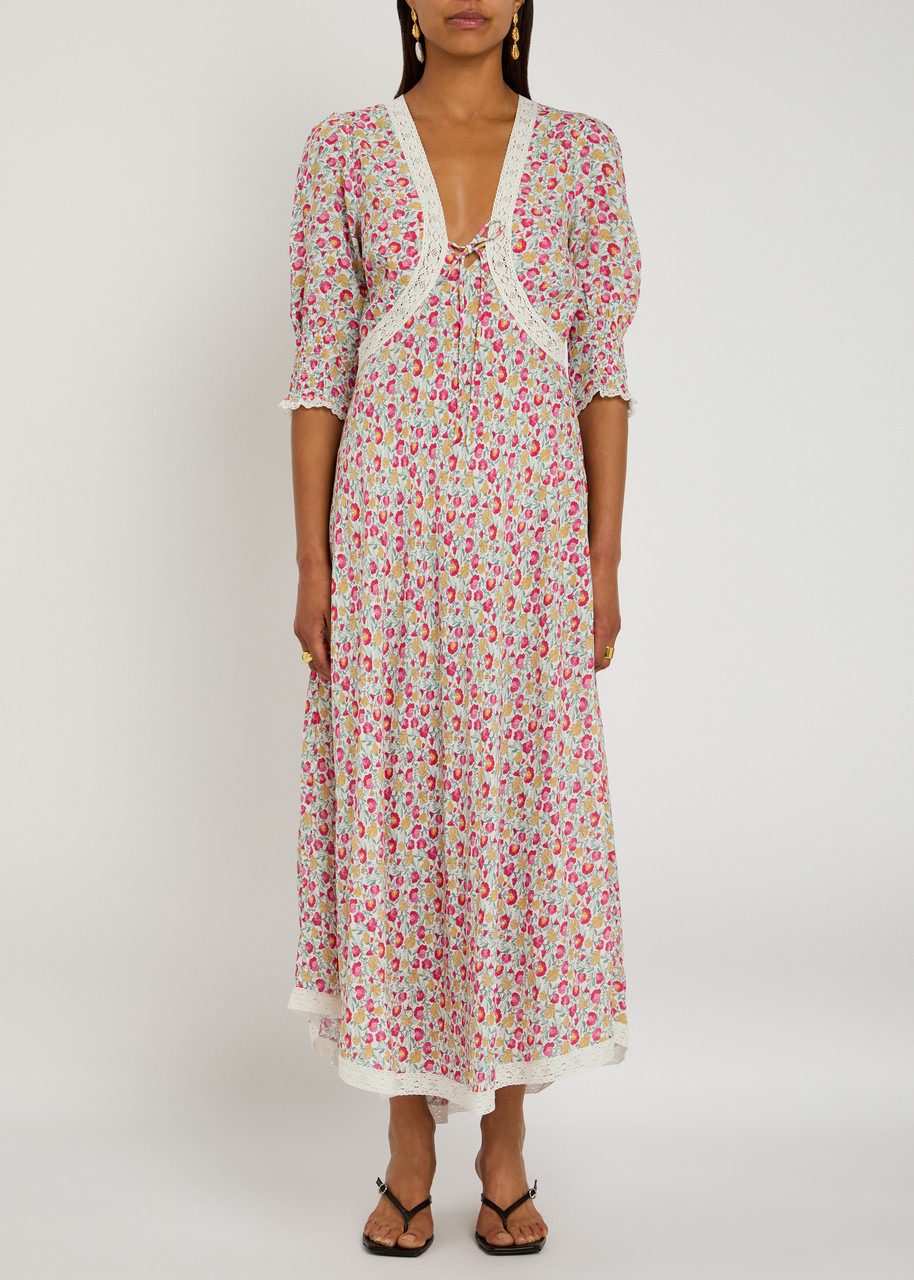 Rixo Amina Pansy Woven Midi Dress - 2
