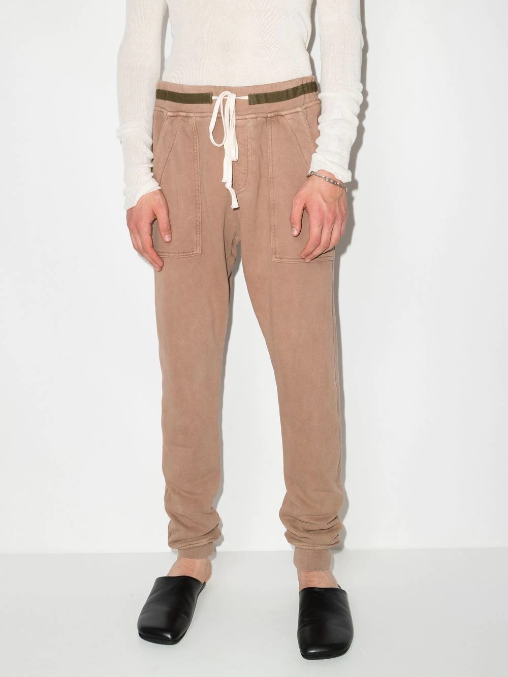 drawstring cotton track pants - 2