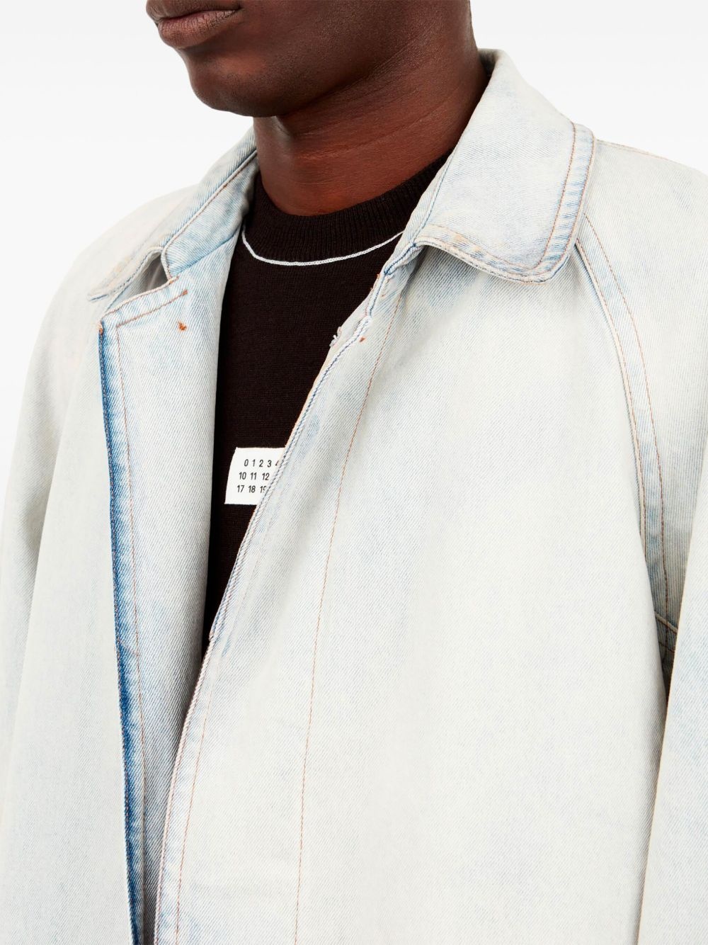 distressed-effect coat - 7