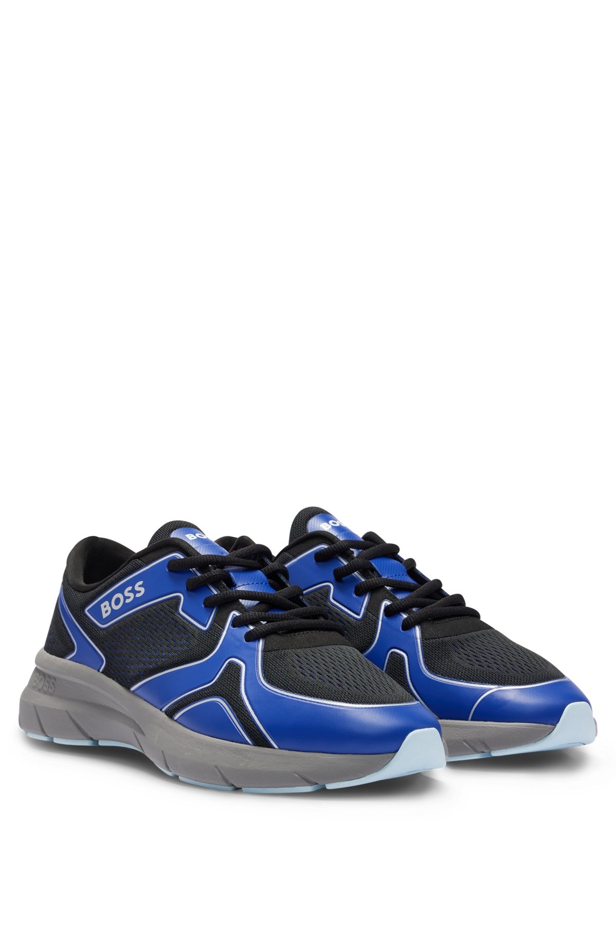 MIXED-MATERIAL TRAINERS WITH RUBBERIZED FAUX LEATHER - 2