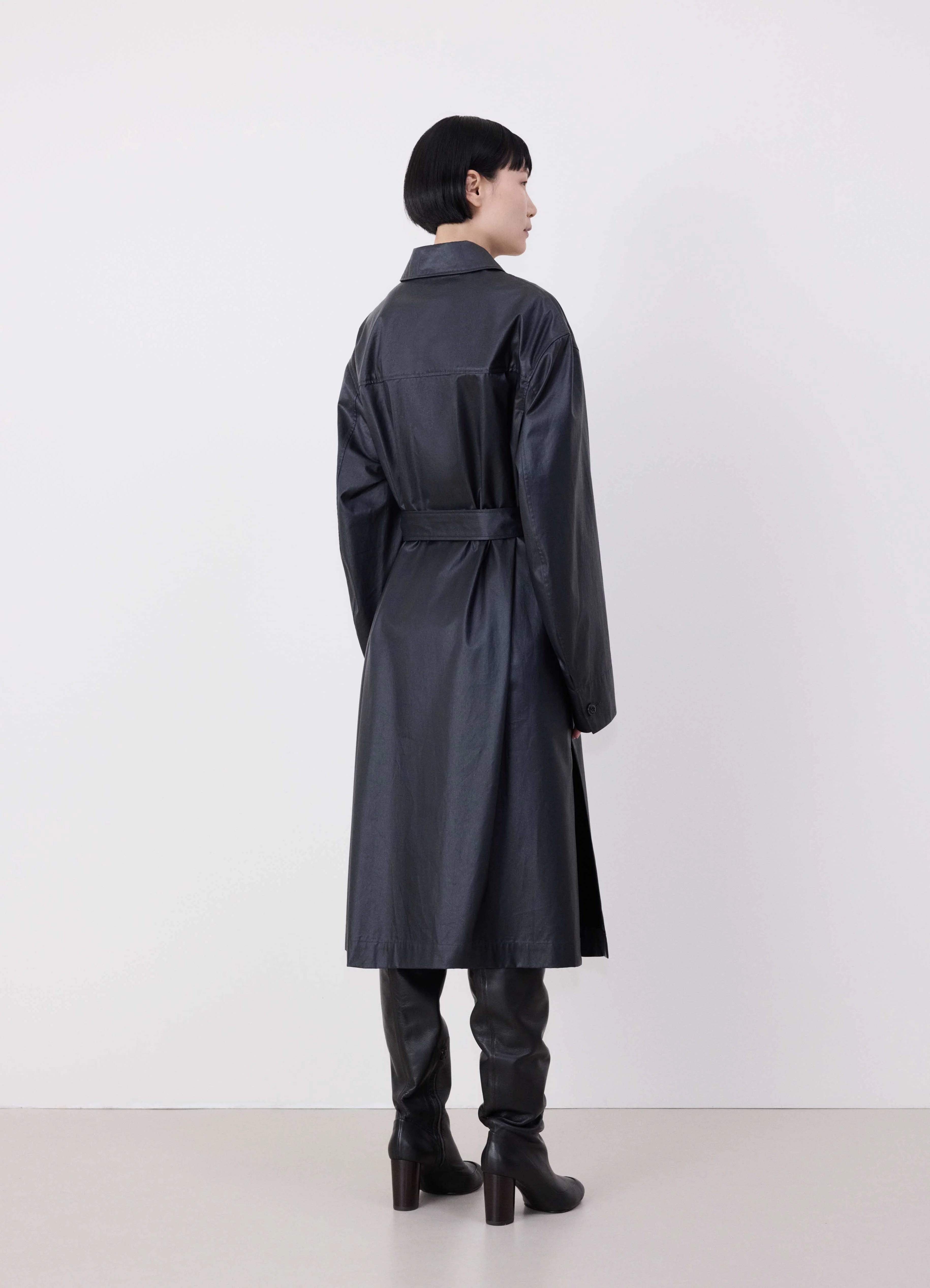 BELTED RAIN COAT WITH SLITS - 2