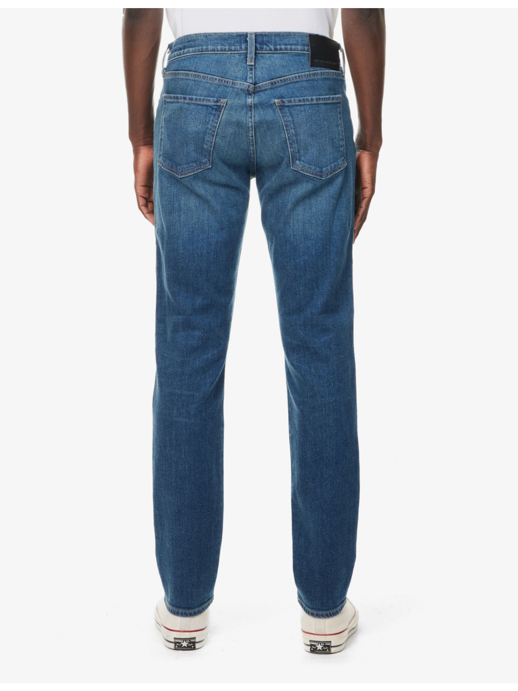 Adler Brand-Patch Tapered-Leg Regular-Fit Stretch-Denim Jeans - 4