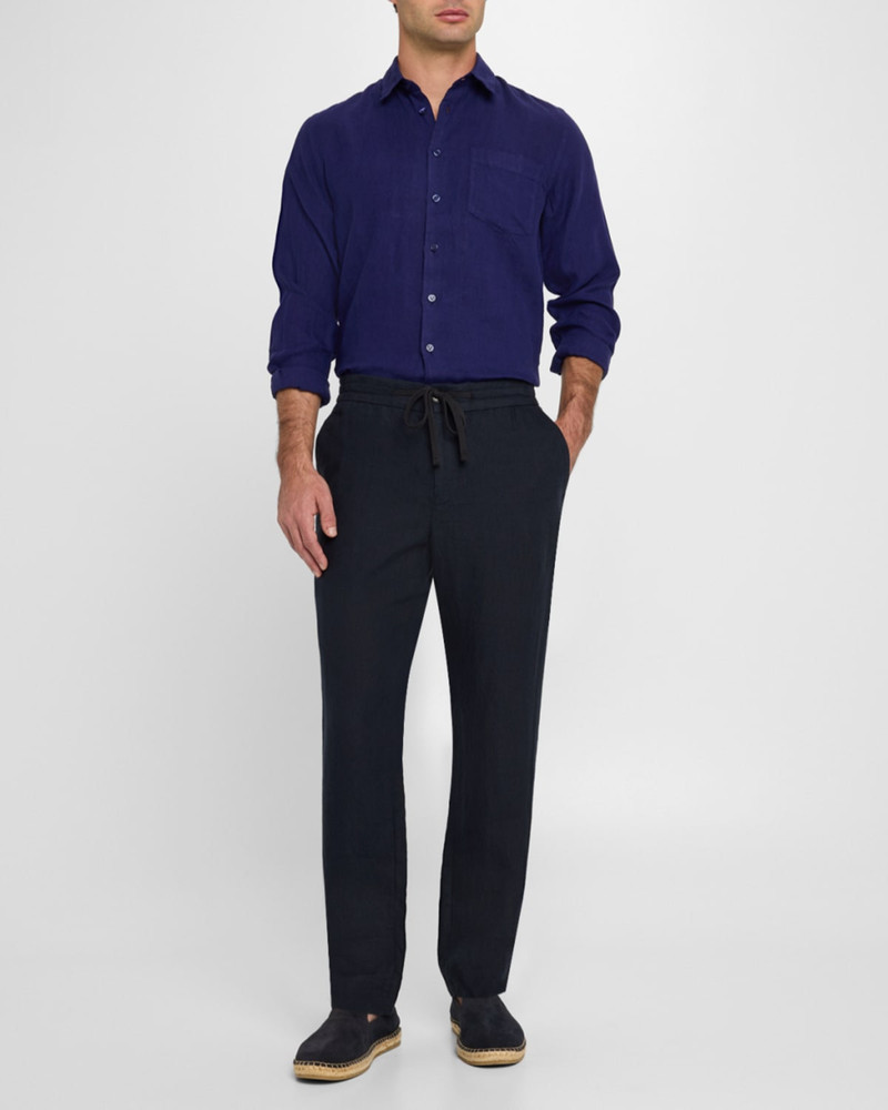 Vilebrequin Men's Caroubis Solid Linen Sport Shirt outlook