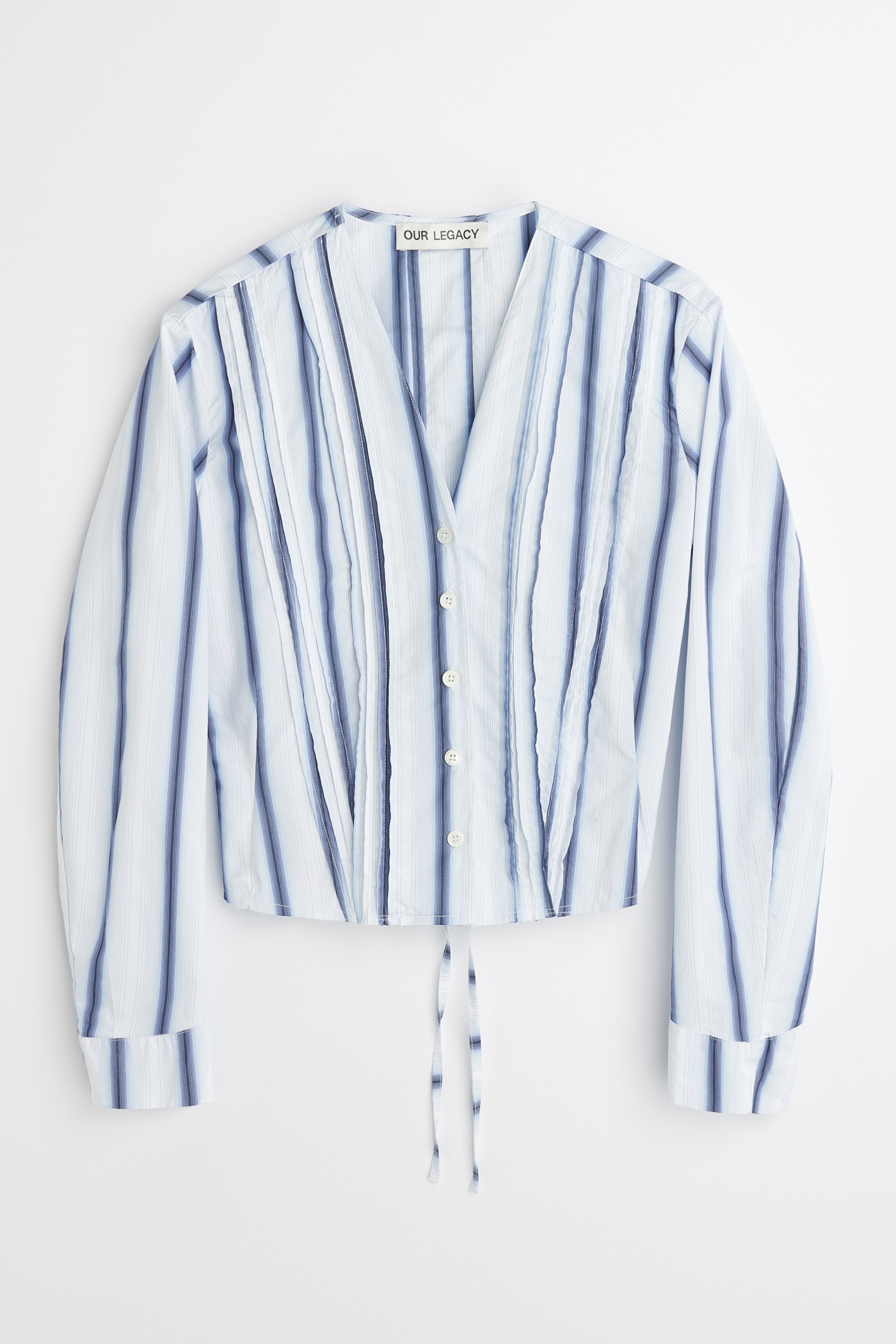 Pleated Shirt Blue Crypto Stripe - 1