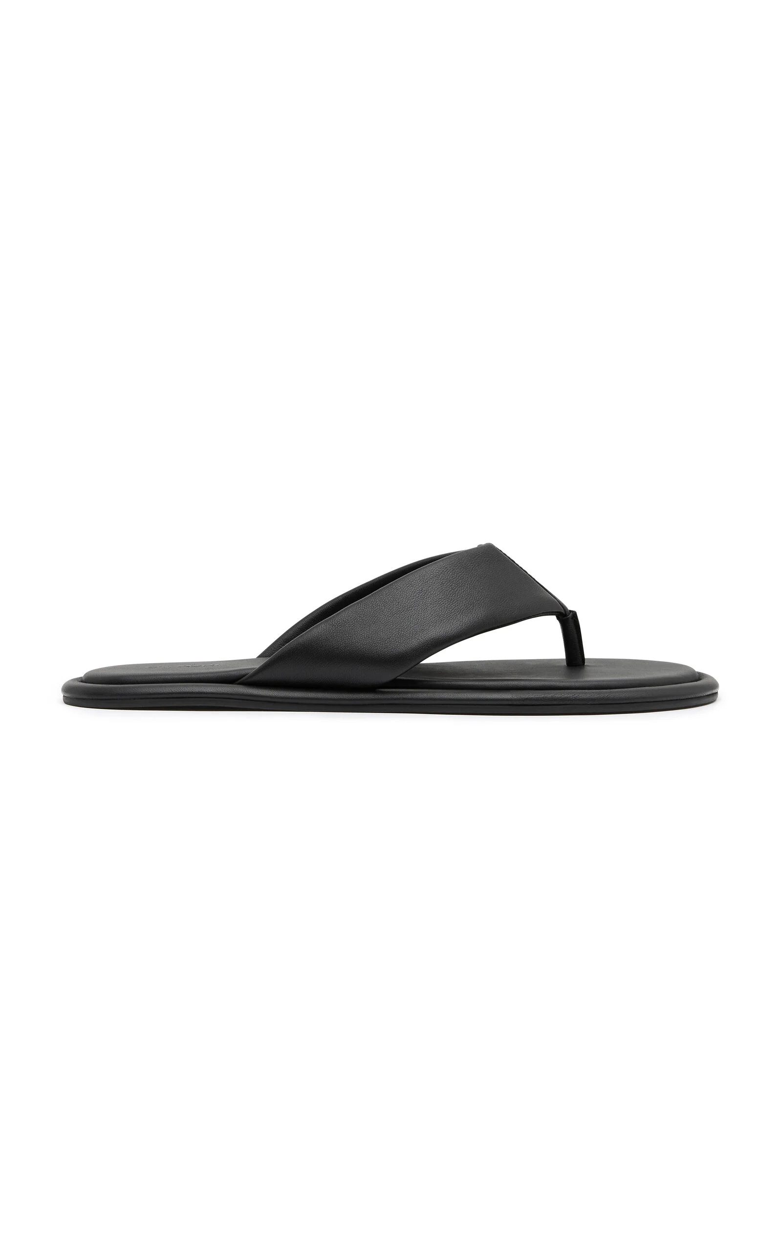 Soft Leather Thong Slides black - 1