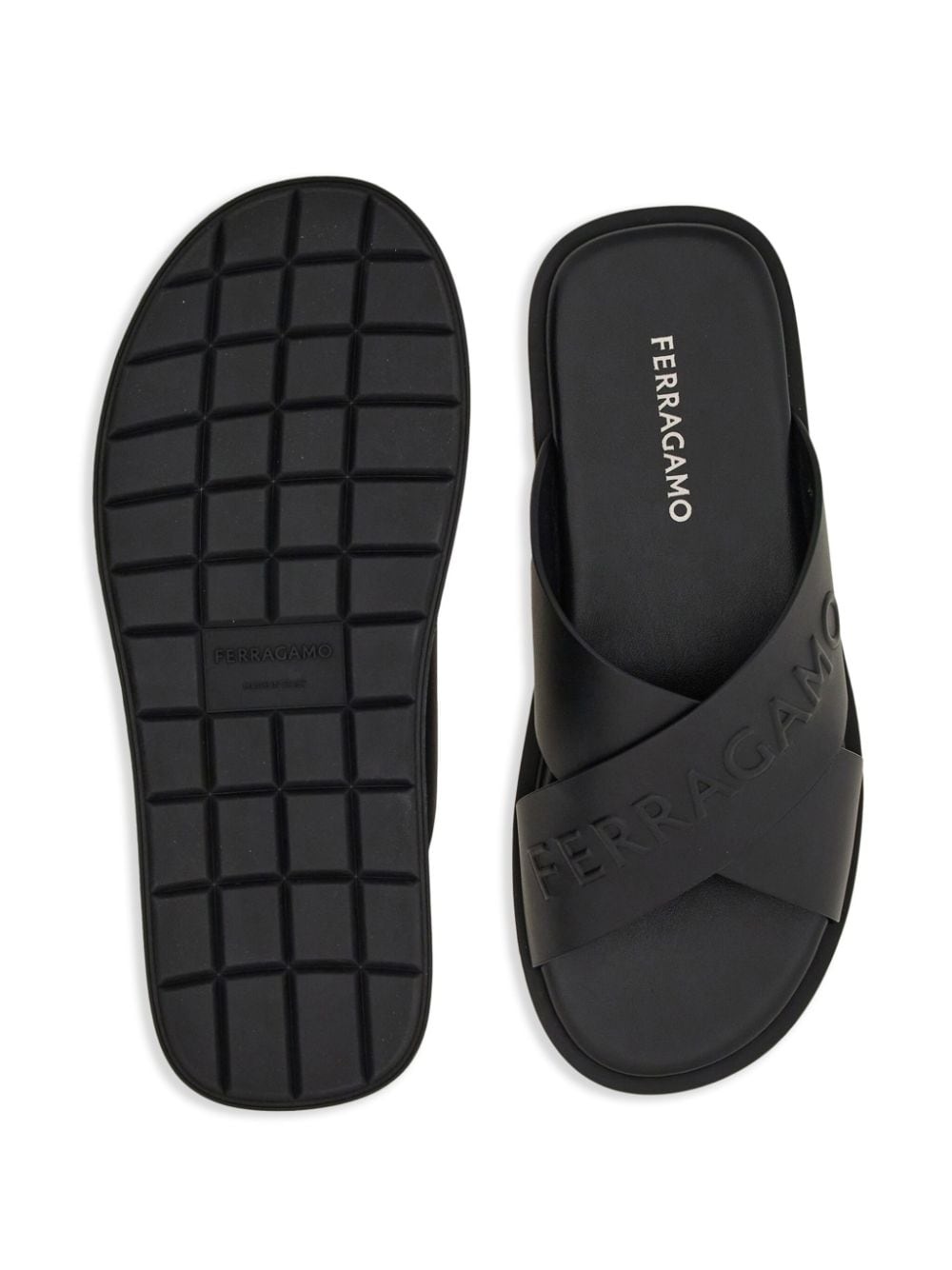 crossover-strap leather sandals - 5