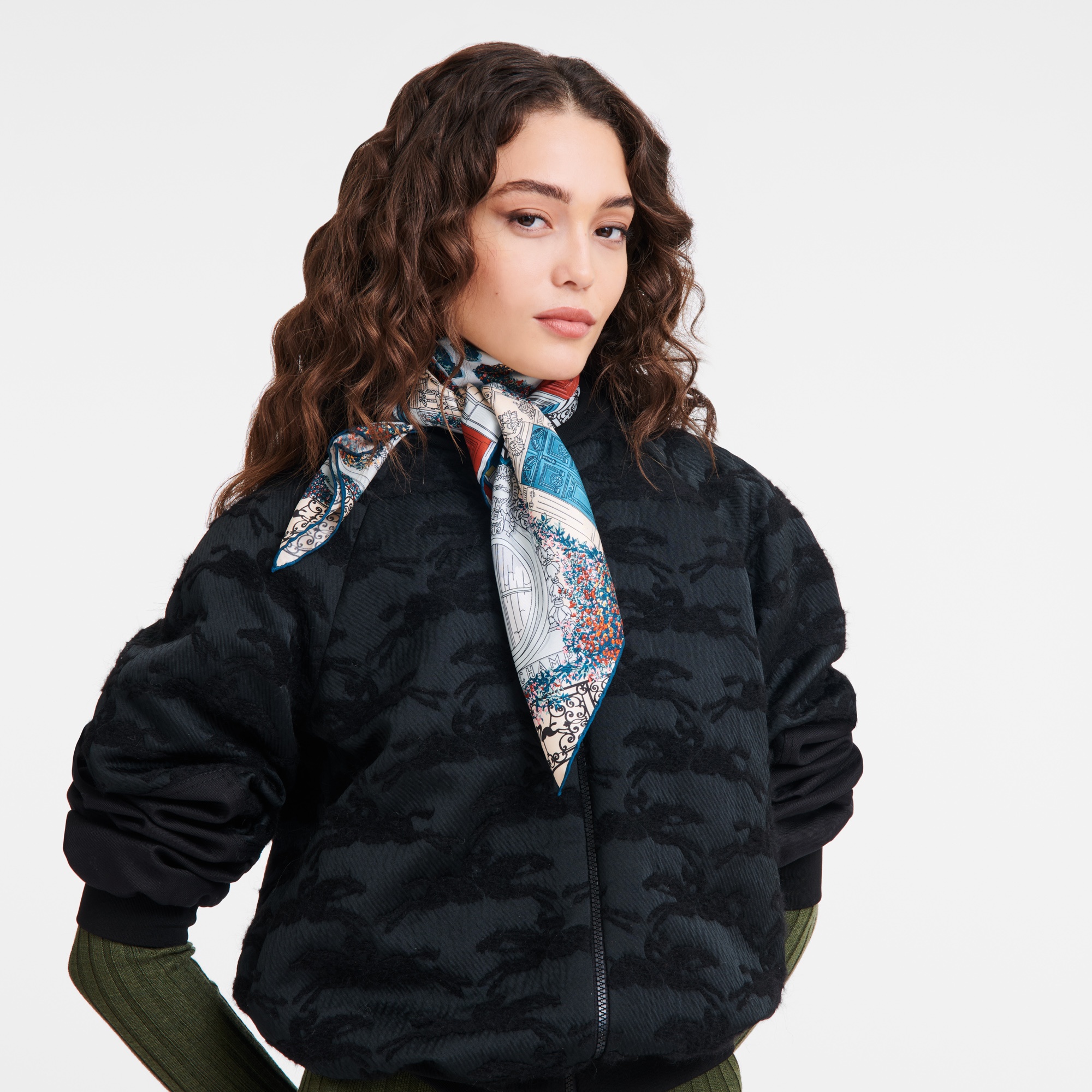 Jardin Parisien Silk scarf 90 Peacock - OTHER - 2