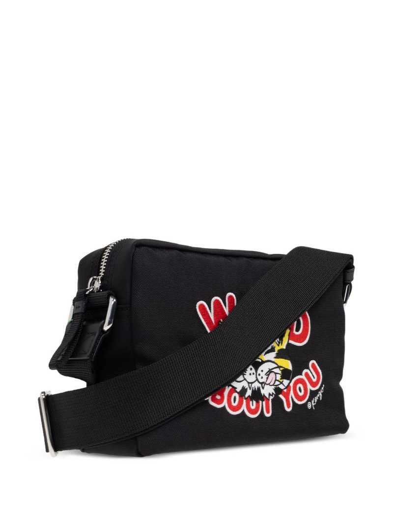 graphic-embroidered messenger bag 4