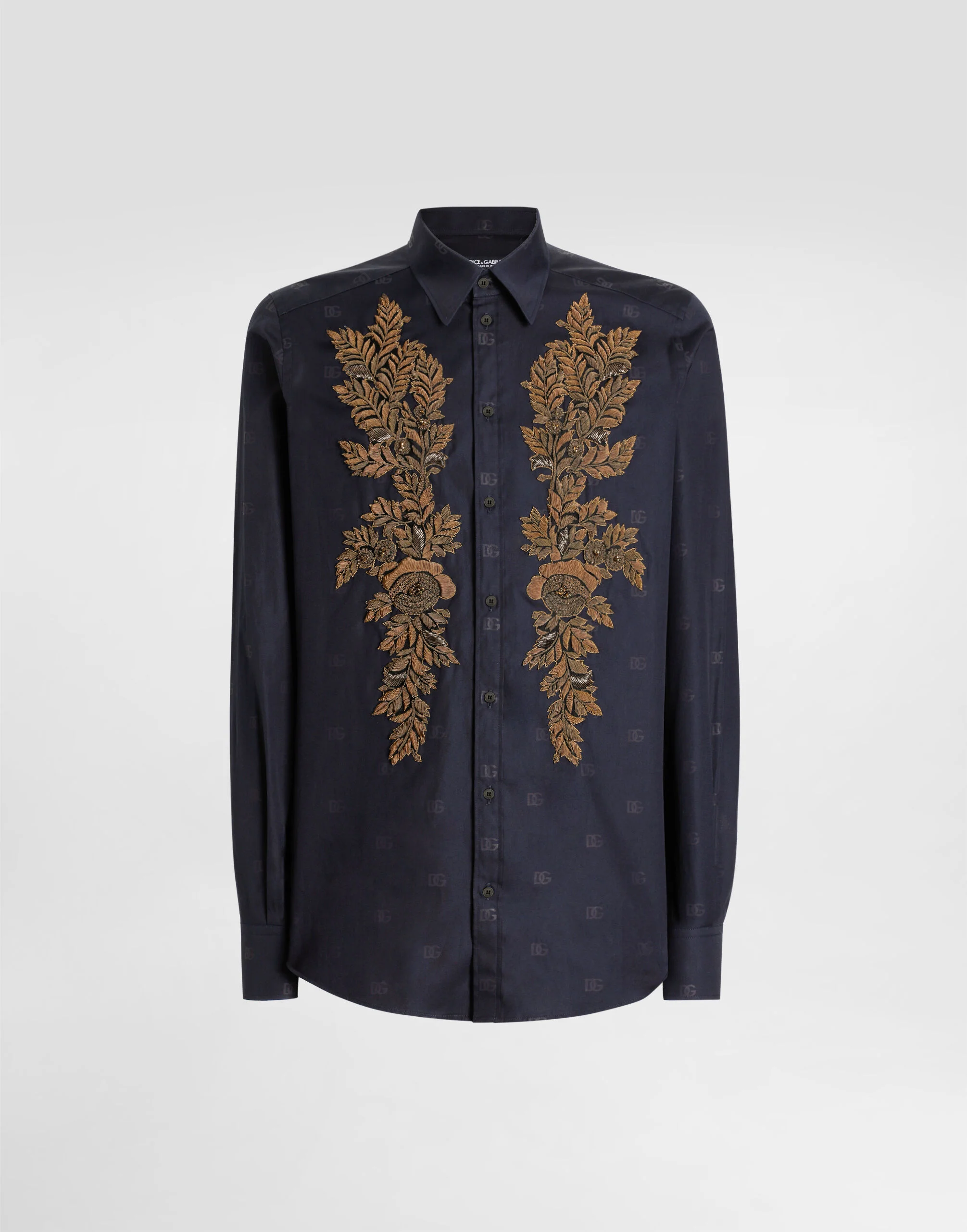 Logo-print martini poplin shirt - 1