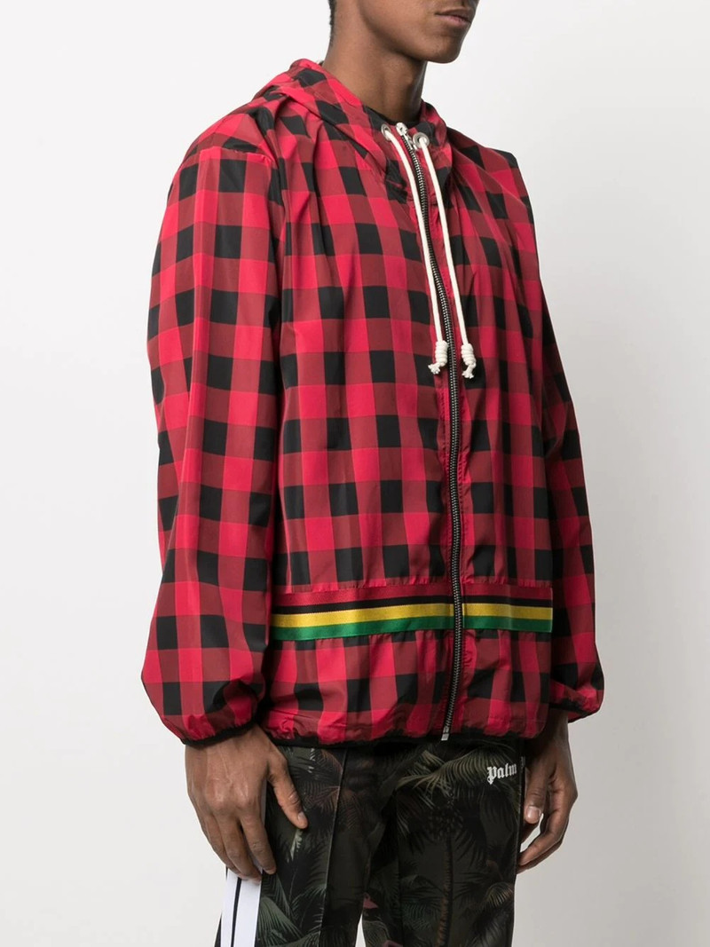 check-print hooded jacket 3