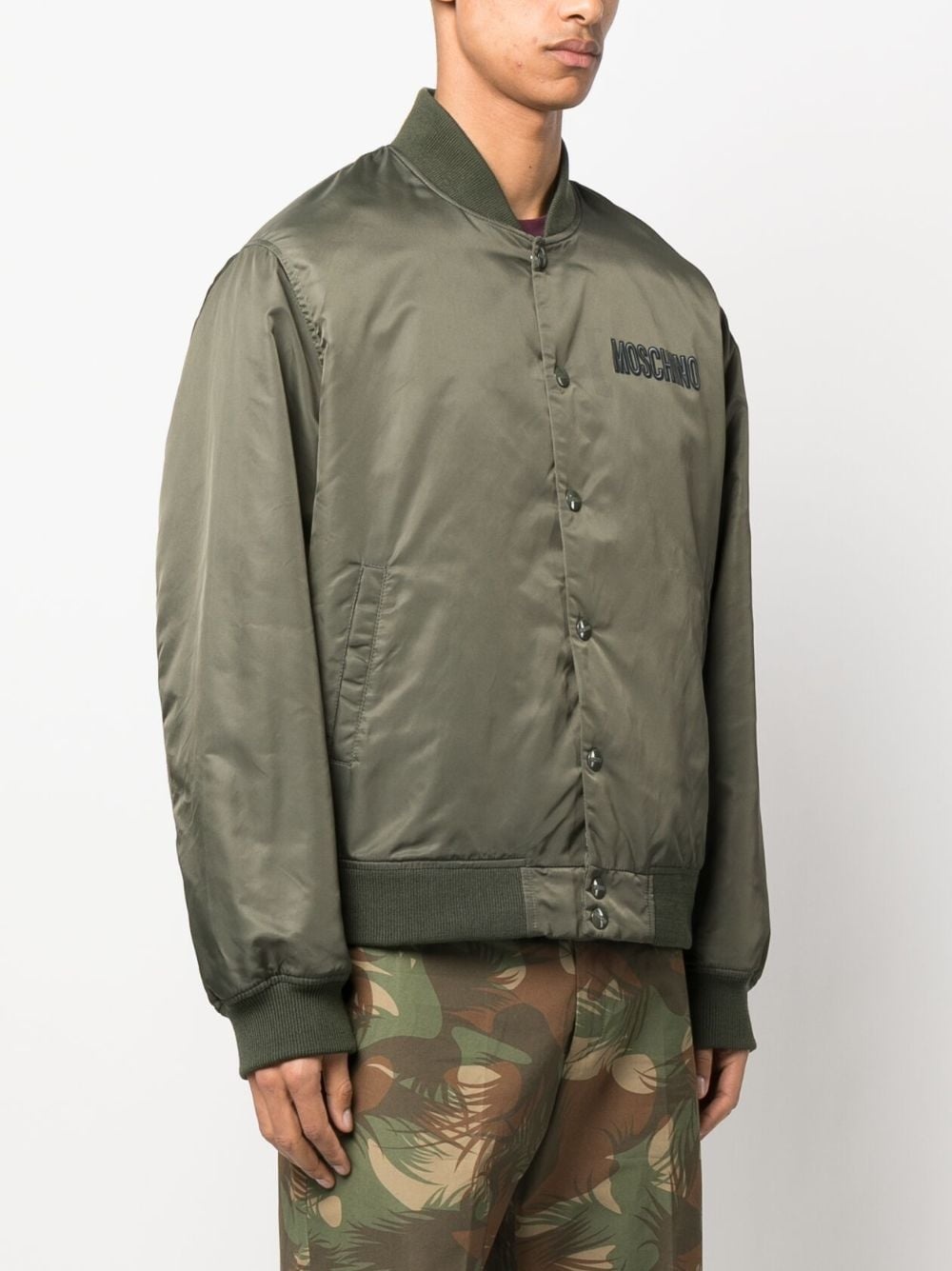 logo-print bomber jacket - 3