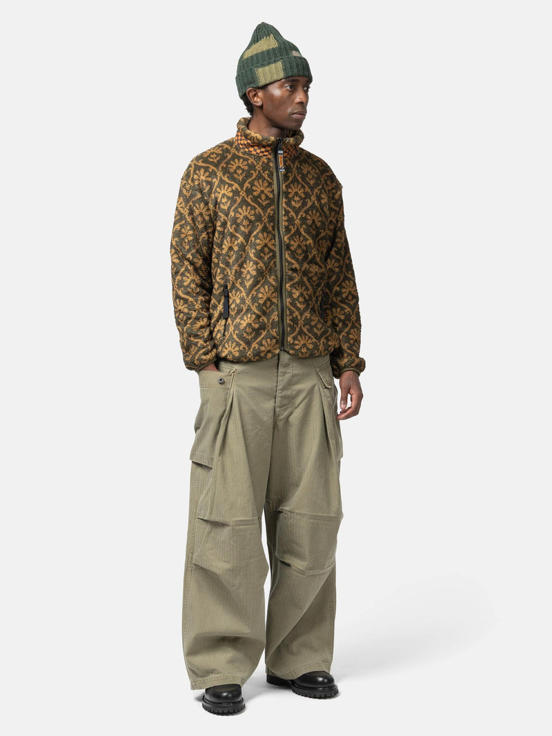 Kapital YOSEMITE Arabesque Fleece ZIP Blouson Khaki outlook