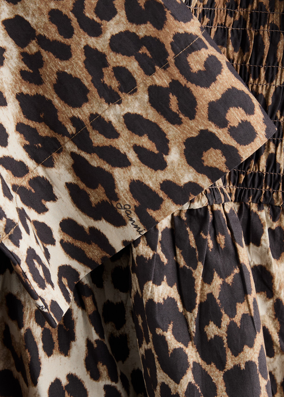 Leopard-print cotton-poplin top - 5