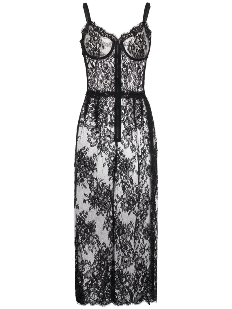 Chantilly lace midi dress - 1