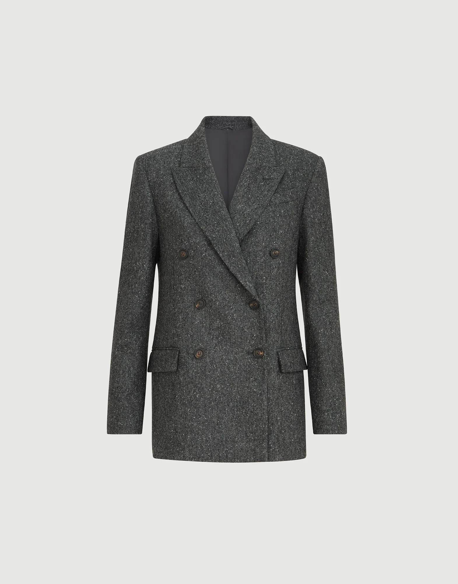 Virgin wool donegal blazer with monili - 1