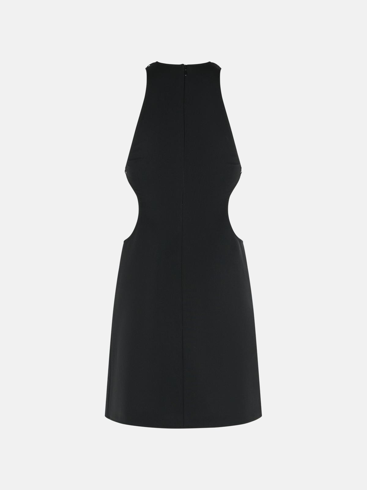 BLACK WOOL BLEND DRESS - 3