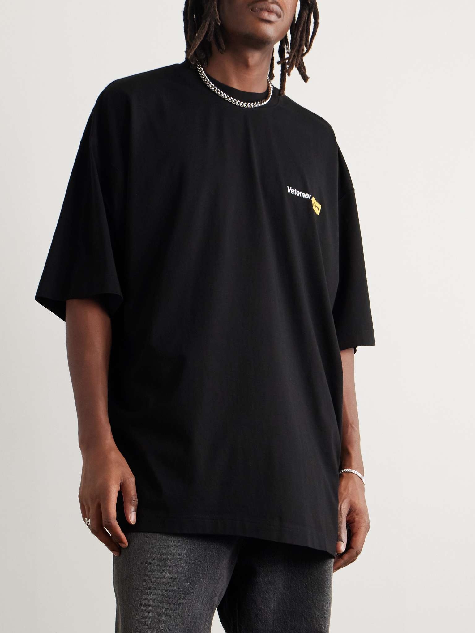 Oversized Logo-Print Cotton-Jersey T-Shirt - 3
