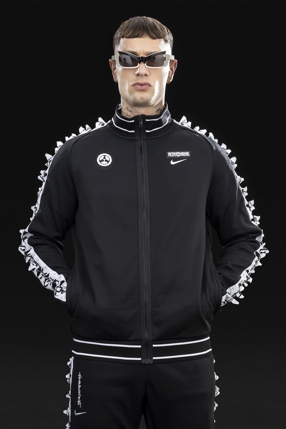 GGG-J1-010 Nike® Acronym® Track Jacket Knit Black/White - 8