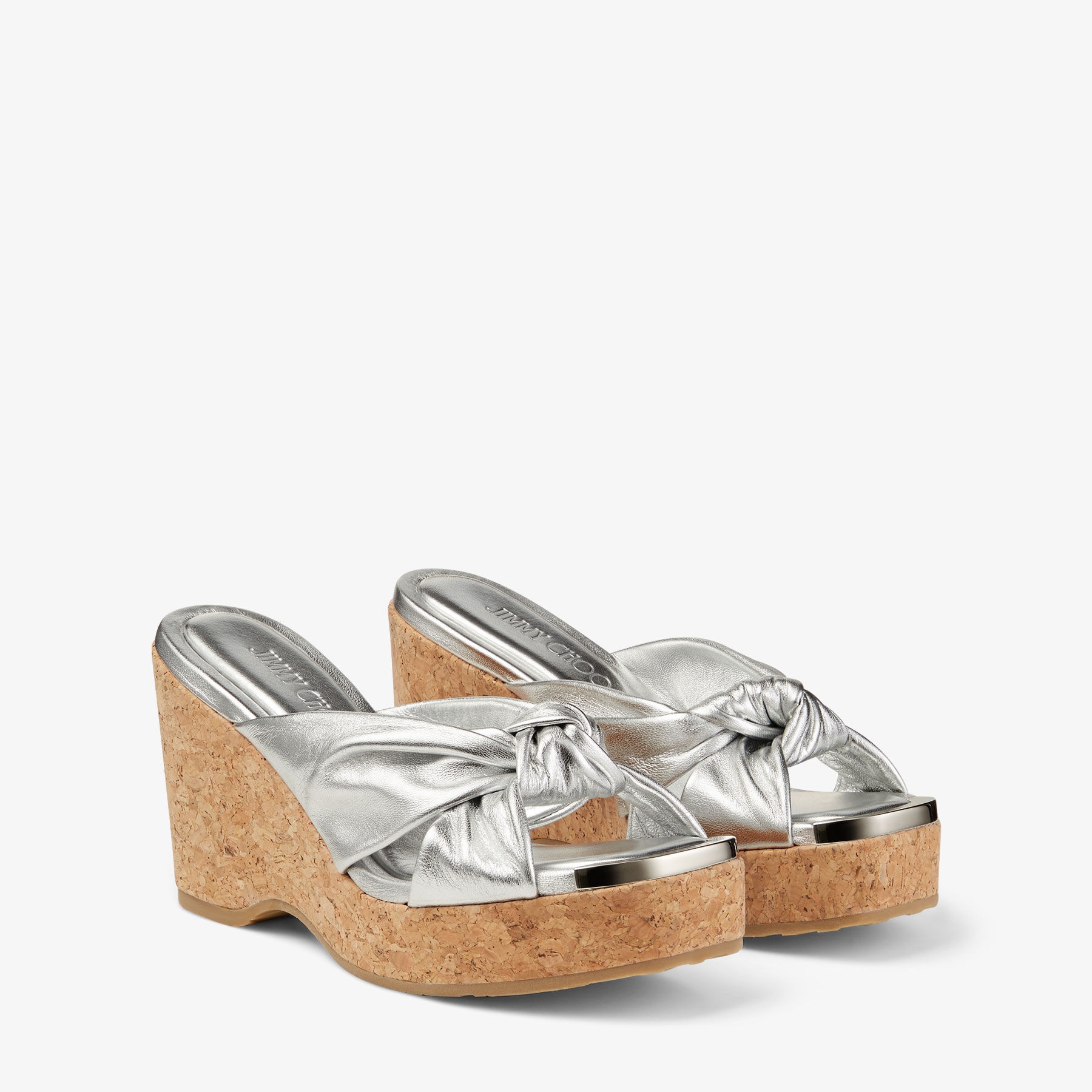 Avenue Wedge 110
Silver Metallic Nappa Wedge Mules - 2