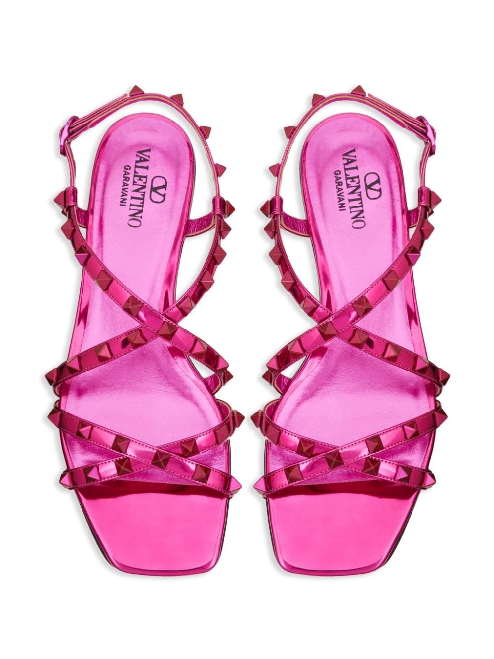 Rockstud crossover-strap sandals - 4