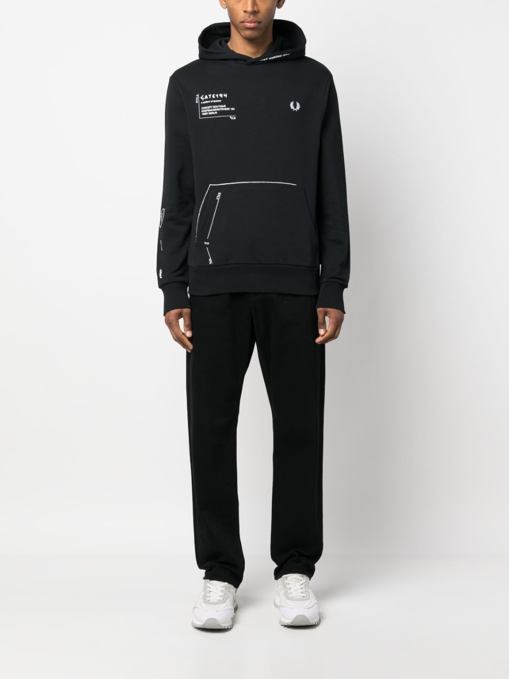 x GATE194 signature-print hoodie - 2