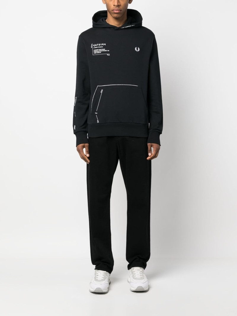 Fred Perry x GATE194 signature-print hoodie outlook