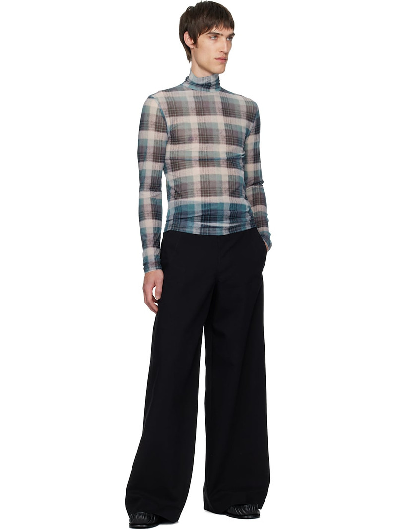Dries Van Noten Blue Mesh Turtleneck outlook