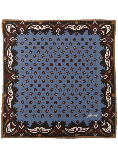 Brioni paisley ix print pocket square outlook