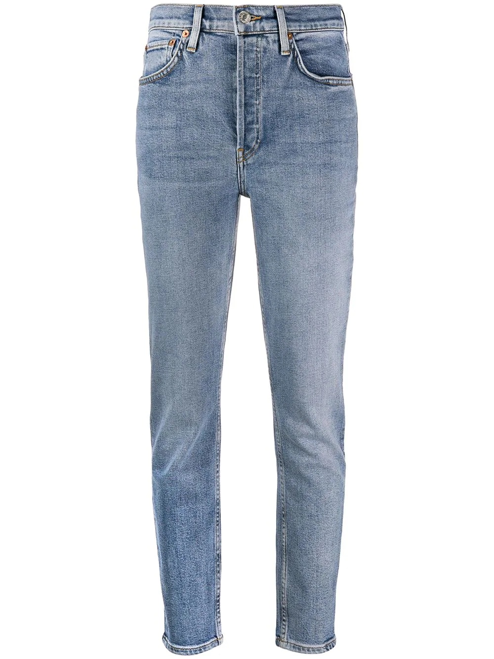 high-waisted slim-fit jeans - 1