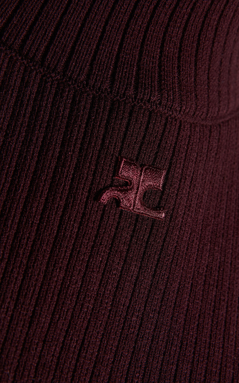 Oblique Buttoned Knit Sweater burgundy 6