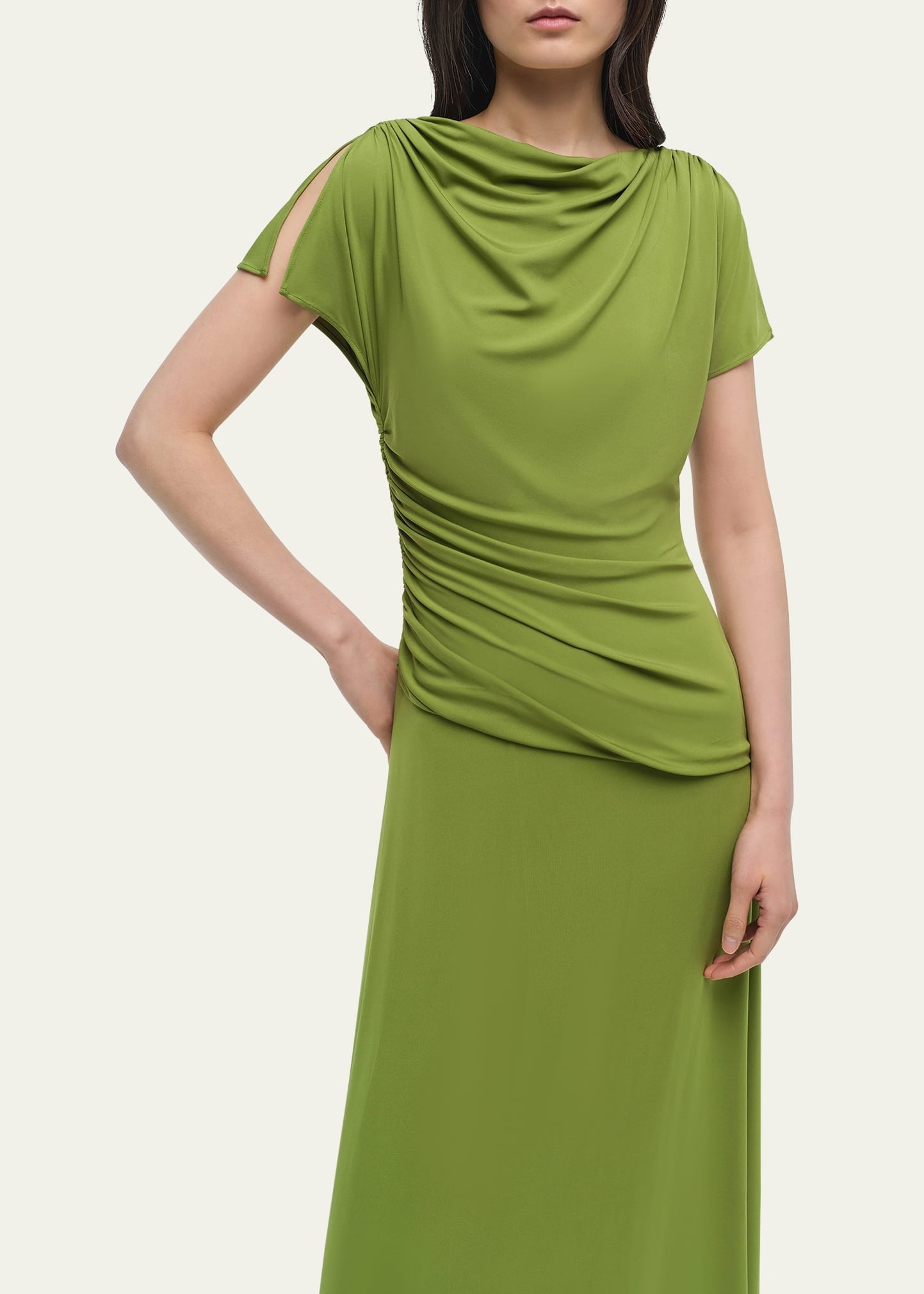 Shanelle Draped Jersey Midi Dress - 4