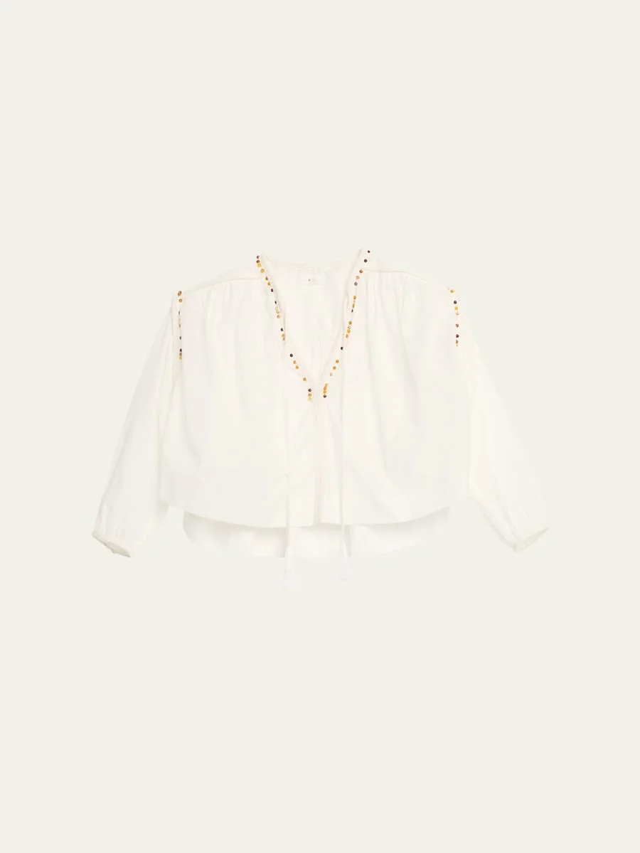 Jodie Beaded Long-Sleeve Top - 1