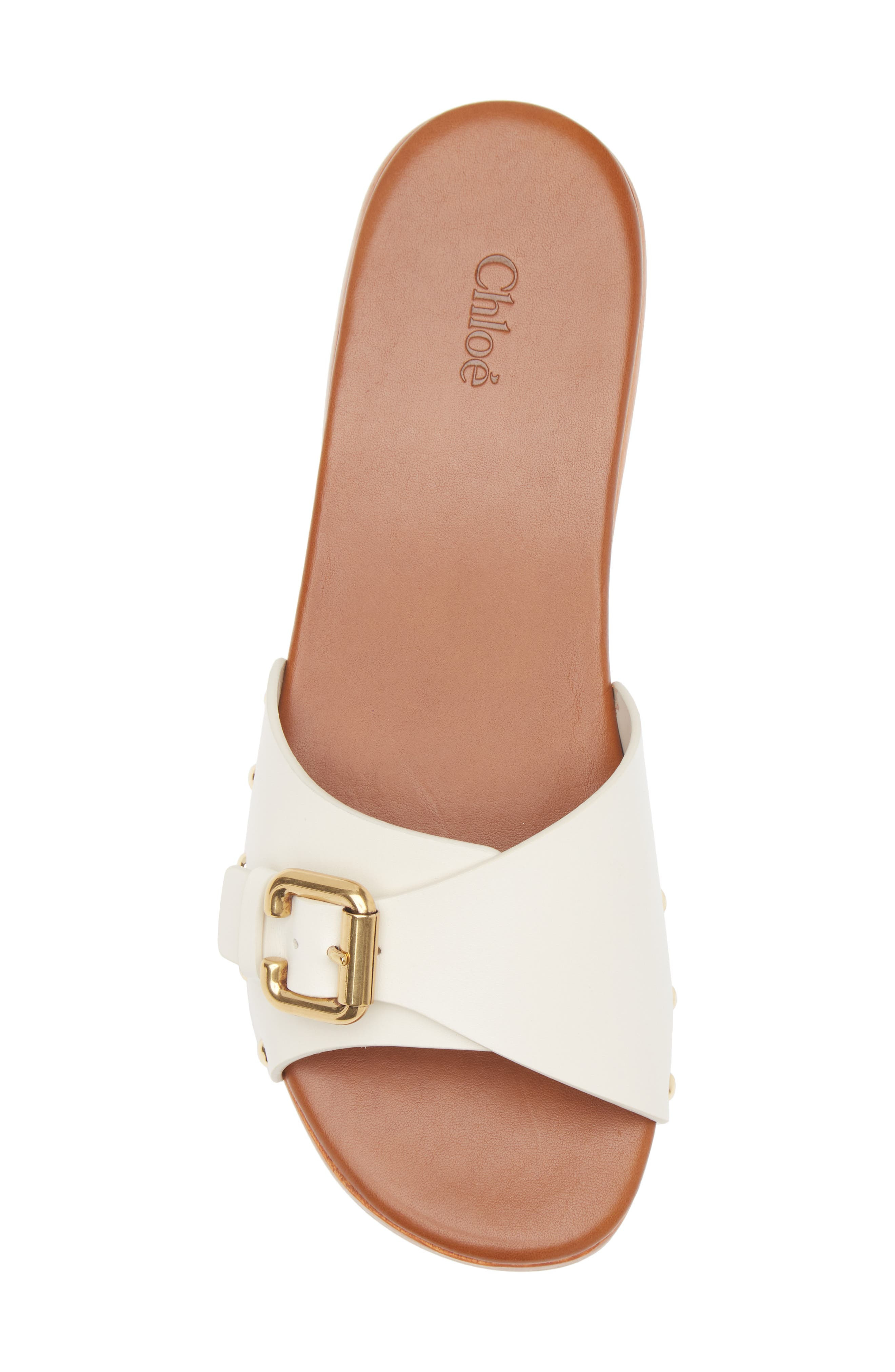 Chloé Jeannette Platform Slide Sandal in Eggshell at Nordstrom - 5