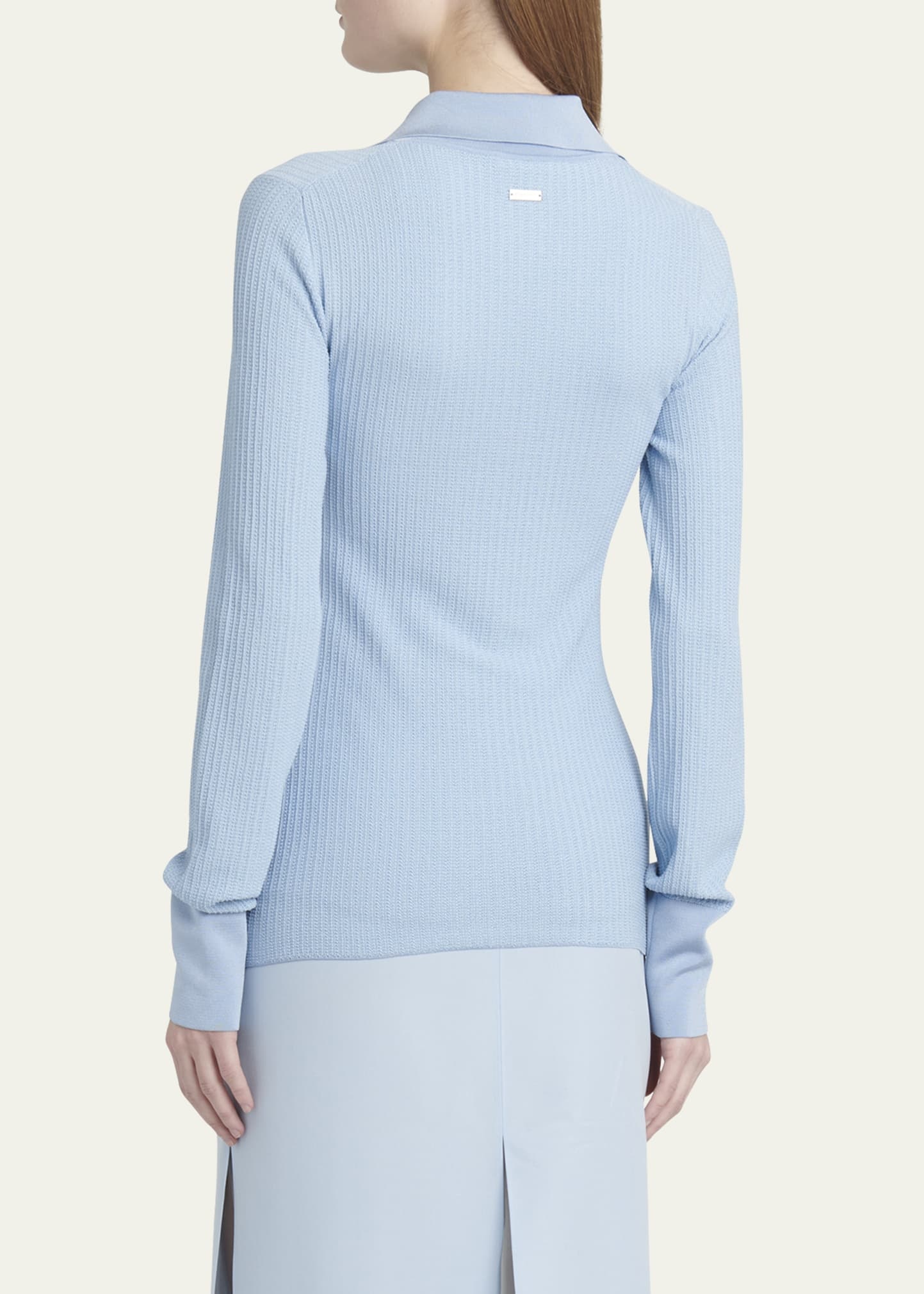Cotton Silk Micro Jacquard Cardigan - 3