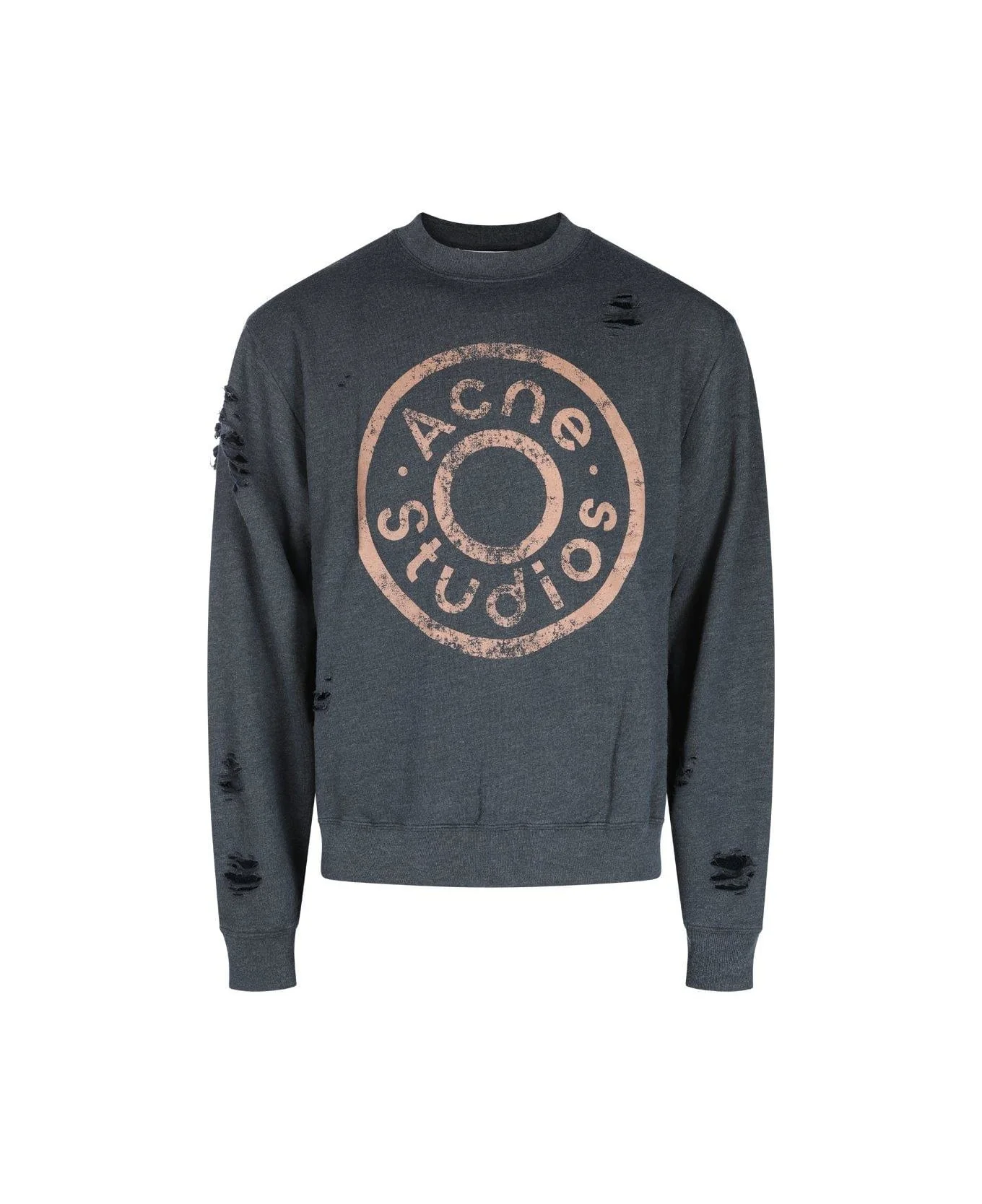 Distressed Logo Printed Sweatshirt - 1