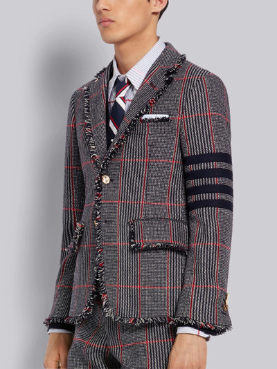 Thom Browne Multicolor Prince of Wales Oversize Check Wool Hunting Tweed Frayed Unconstructed Classic Jacket outlook