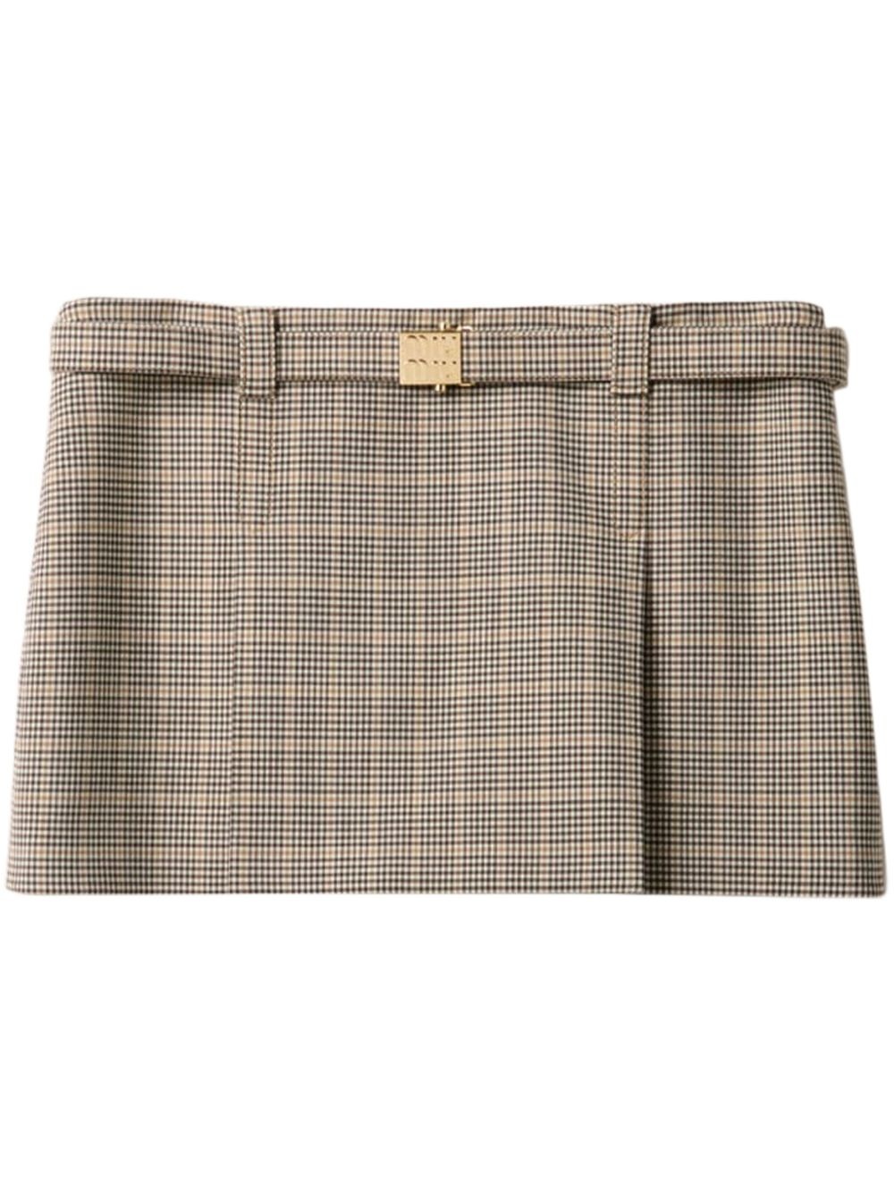 checked mini skirt - 1
