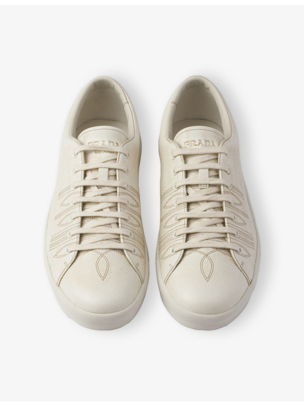 Aged-Effect Leather Trainers - 2