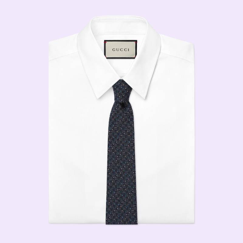 GUCCI GG dots silk jacquard tie outlook