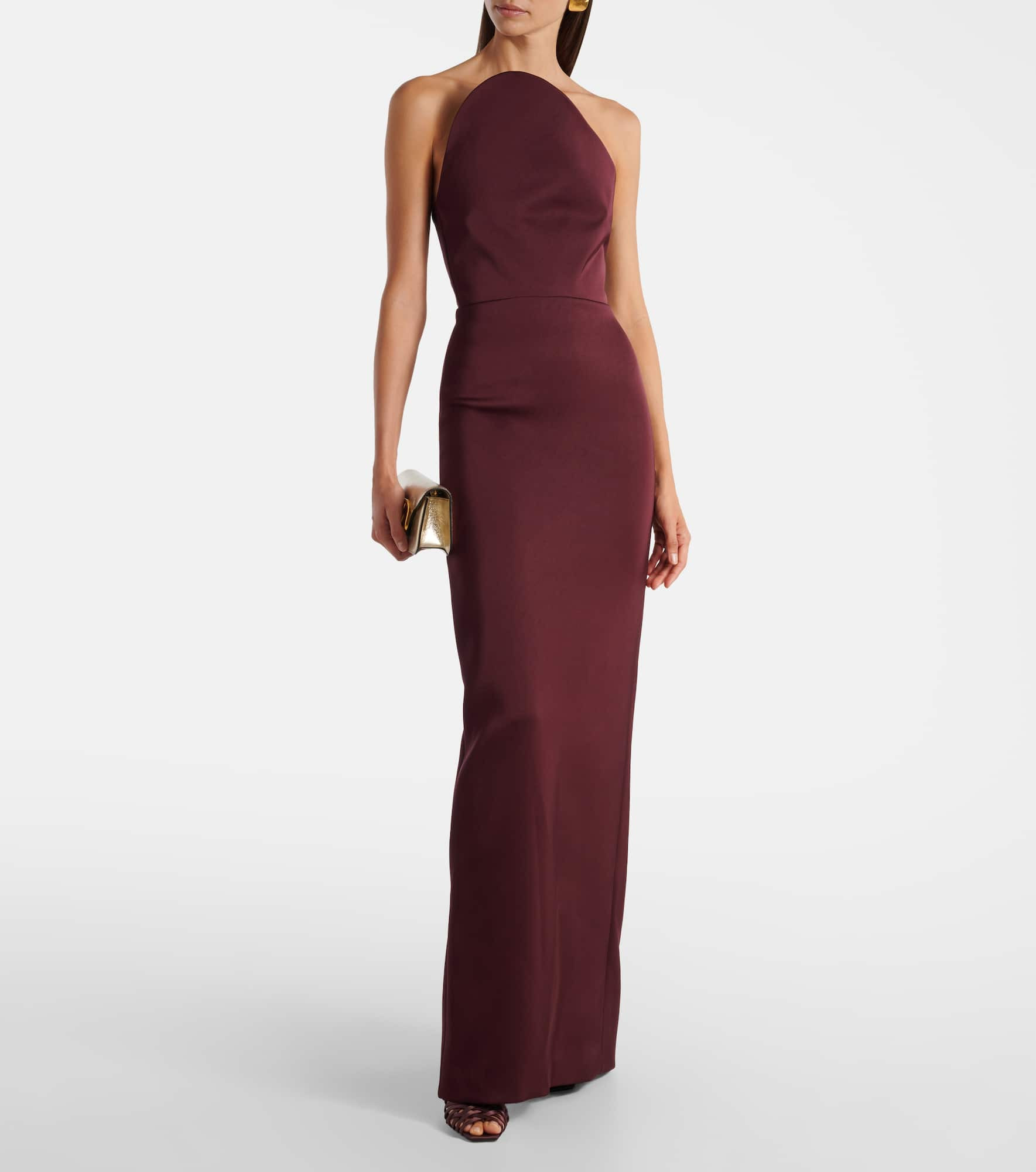 Asymmetric satin gown - 2
