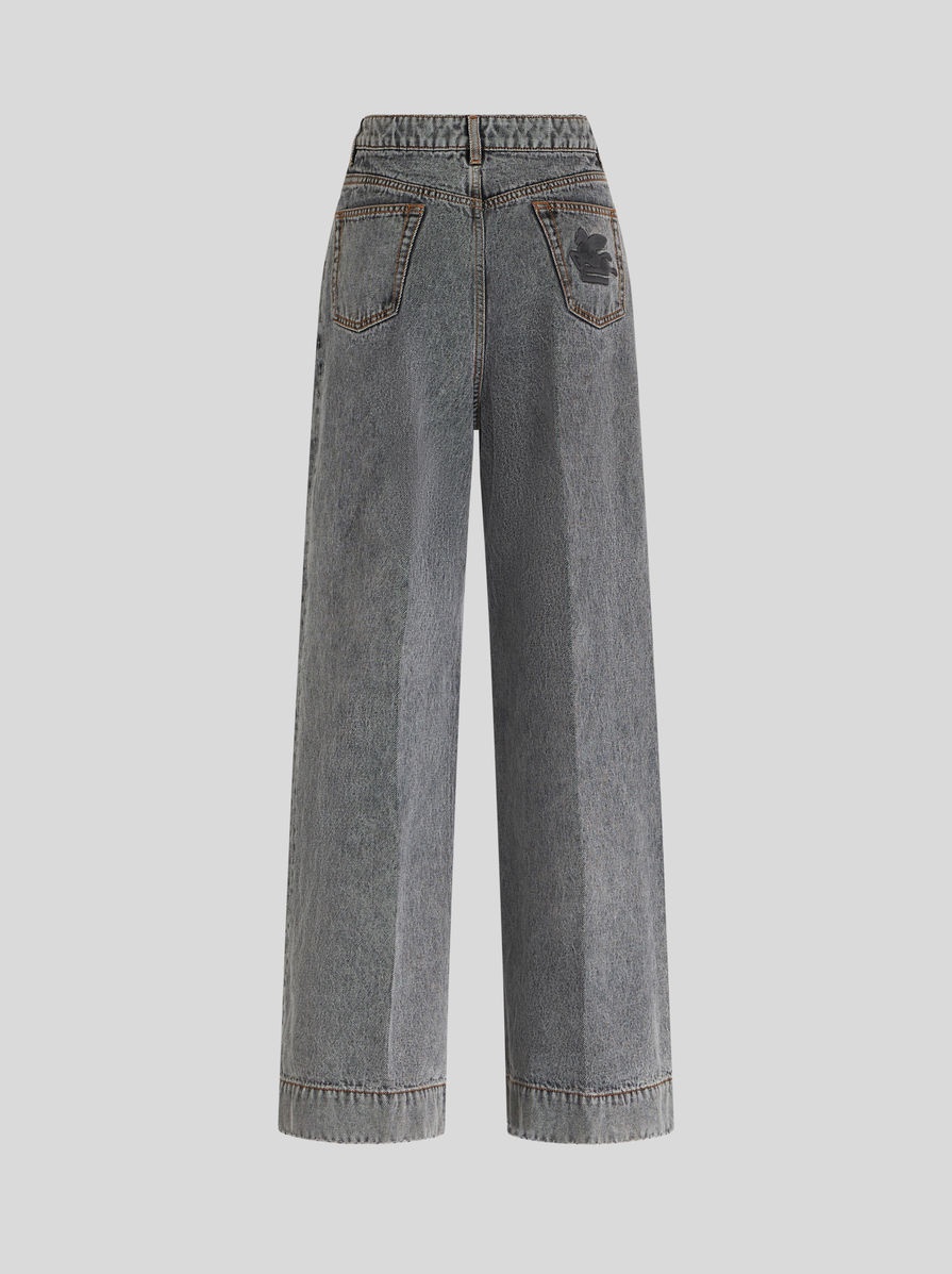 ETRO jacquard wide-leg jeans - White